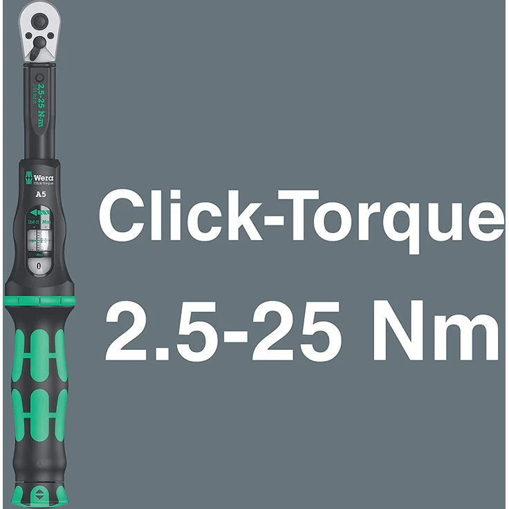 Wera 05004180001 Bicycle Set Torque 1 Fahrrad Drehmomentschlüsselsatz Drehmomentratsche Werkzeugset Schwarz, 16-Teilig – Bild 8