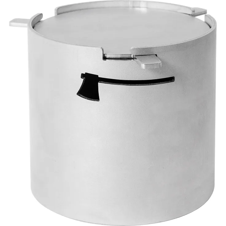 Axtschlag Räucherbox Smoker Cup, für Räuchermehl und Räucherchips in Kohle-, Gas- und Elektrogrills, extra starker Edelstahl, inkl. Deckel, 90 x 80 mm