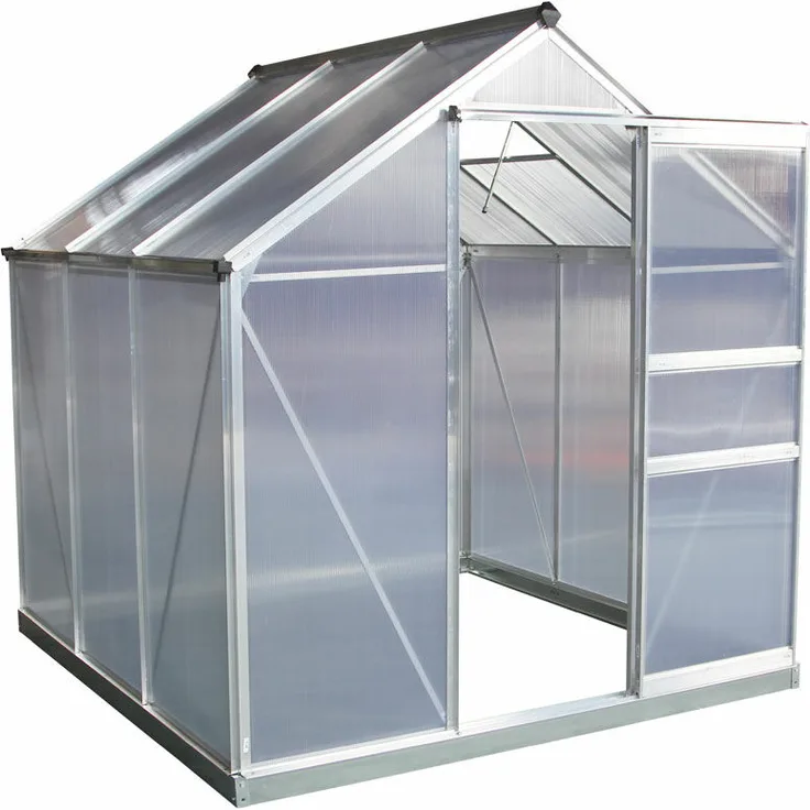Westmann Aluminium Gewächshaus 6x4 silber inkl. Öffner, 192x132 cm