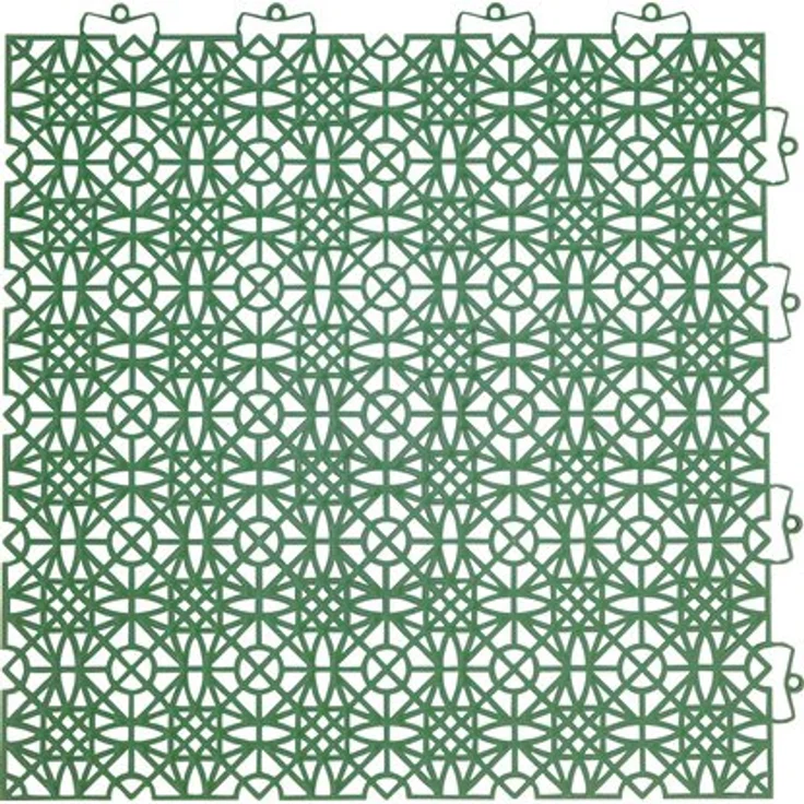 andiamo Kunststofffliese Bodenfliese Gartenfliese Terassenfliese Balkonfliese Innen- und Außenbereich Wasserdurchlässig wetterfest langlebig 38 x 38 cm, Set: 7 Fliesen 1 m², grün – Bild 1