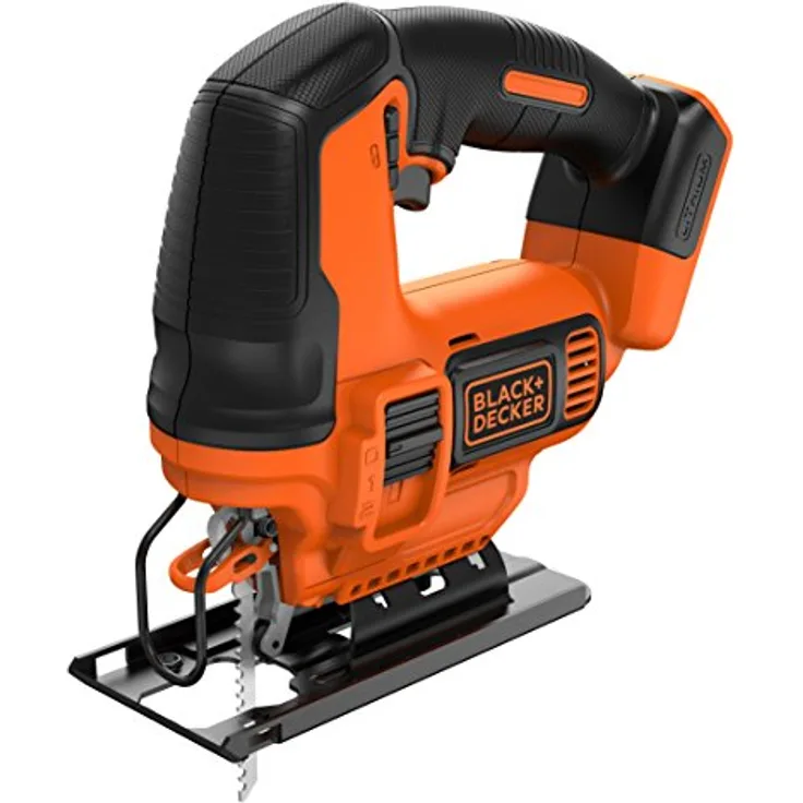 Black & Decker Stichsäge (18 V, 19 mm Hublänge, 55 mm Schnitttiefe, Sägeblasfunktion, Schutzbügel, Schalterelektronik, inklusive Holzsägeblatt, ohne Akku und Ladegerät) BDCJS18N