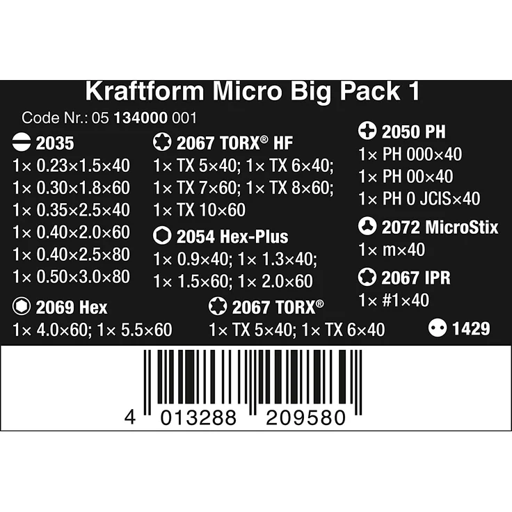 Wera 05134000001 Kraftform Micro Big Pack 1 Schraubendrehersatz, 25-teilig – Bild 5