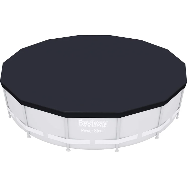 Bestway Flowclear PVC-Abdeckplane D:427 cm, grau, für Steel Pro MAX Pool D:427 cm, Power Steel Pool D:427 cm, Power Steel Deluxe Series Pool D:427 cm – Bild 1