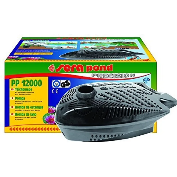Sera 30078 pond PP 12000 Filter- und Bachlaufpumpe (12000 l/h bei 165 Watt mit Hmax 5,1m )
