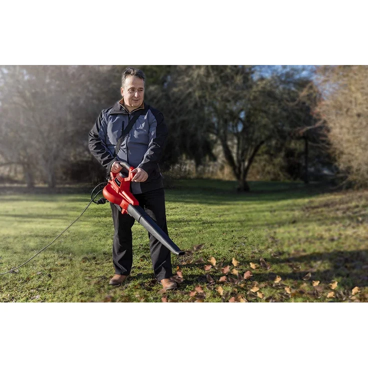 Einhell GC-EL 3000 E Laubsauger Laubbläser mit Häckselfunktion (3.000 W, Saug--Blasfunktion, verstellbarer Zusatzhandgriff, 45 L Fangsack, Blasluftstrom 300 km-h, max. Saugleistung 840 m³-h) Häckselfunktion 3000 Watt – Bild 6