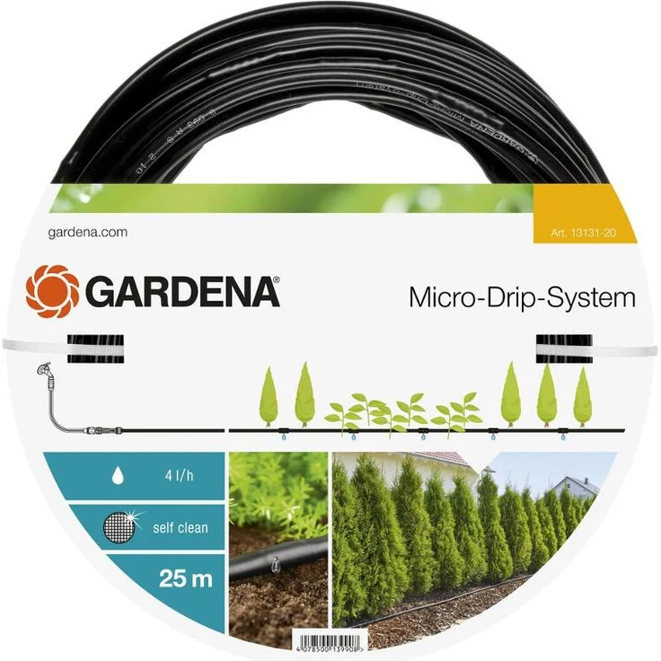 GARDENA Erweiterung Tropfrohr für Pflanzreihen oberirdisch 13 mm (1-2 Zoll): Micro-Drip-System-Verlängerung 25 m für Start Sets Pflanzreihen (13131-20) – Bild 1