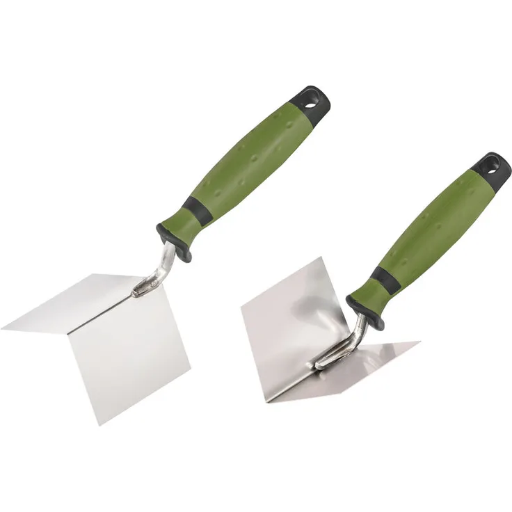 Colorus Eckenkellen Set 2-tlg. | Inneneckenkelle 80 mm x 60 mm aus Edelstahl | Außeneckenkelle 80 mm x 60 mm aus Edelstahl | Kantenkelle Eckkelle mit