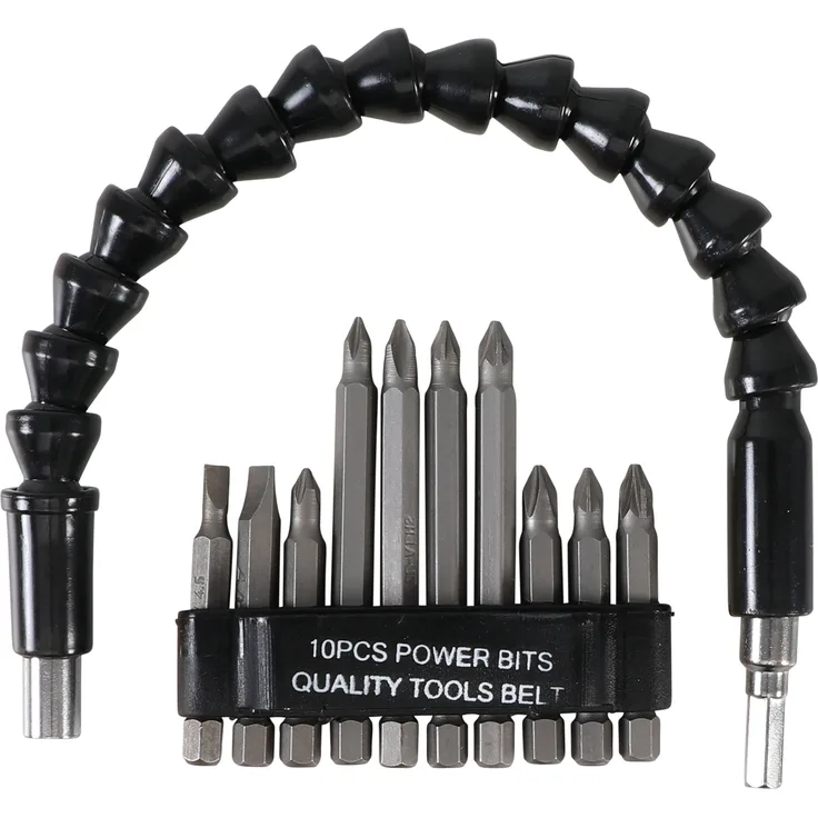 Kraftmann 20804 Bit-Satz mit flexibler Welle Antrieb Außensechskant 6,3 mm (1-4'') 11-tlg.