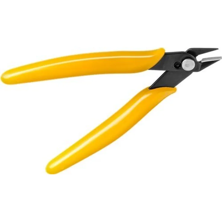 Fixpoint 77005 Präzisions-Seitenschneider für Kleinstarbeiten und Platinen, Abgewinkelte und Abgeflachte Schneidezange