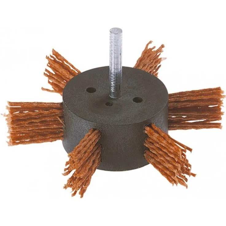 wolfcraft Nylon-Fächerbürste Ø 100 x 20 mm, Sechskant-Schaft (6.35 mm), 1512000 – Bild 1