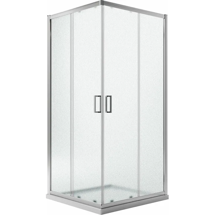 Eckeinstieg Duschkabine Rechteckig 90x75 H185 Satiniert 6mm Glas Mod. Ready