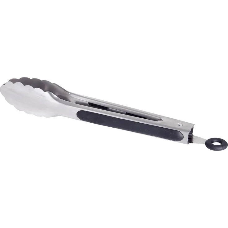 PaellaWorld Grillzange, 23 cm, silber, Edelstahl, Wellenschliff
