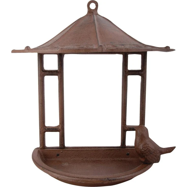 Esschert Design Vogelhaus, Vogelfutterhaus im asiatischen Stil aus Gusseisen, ca. 24 cm x 12 cm x 24 cm