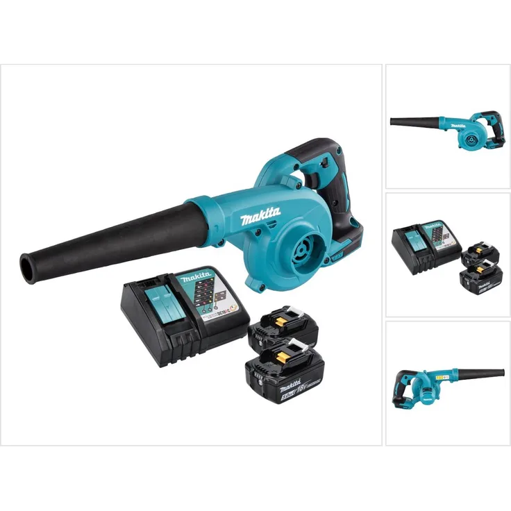Makita DUB 185 RT Akku Laubbläser Gebläse 18 V plus 2x Akku 5,0 Ah plus Ladegerät