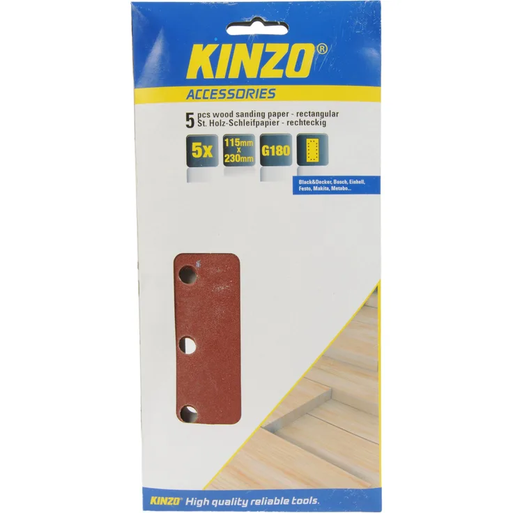 KINZO Wood Sanding Paper rectangular, 71720