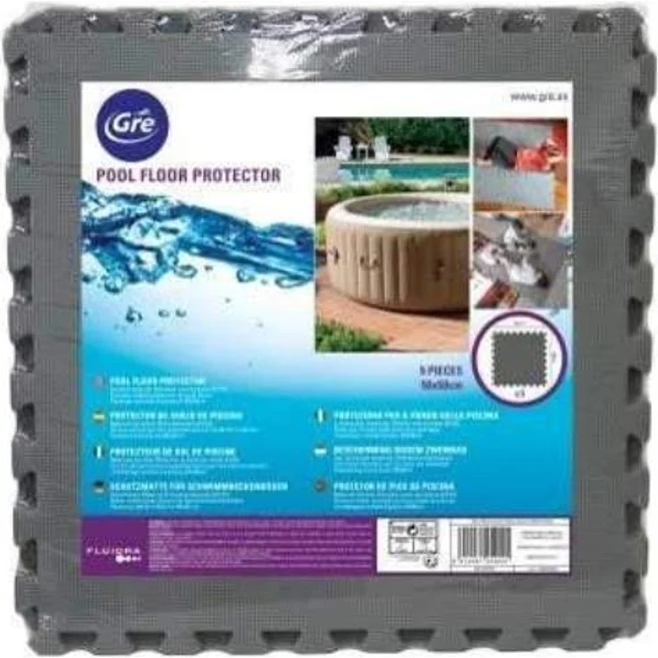 Gre MPF509GY - Bodenschutz für Pools, 9 Einheiten Grau, 8 mm dick – Bild 1