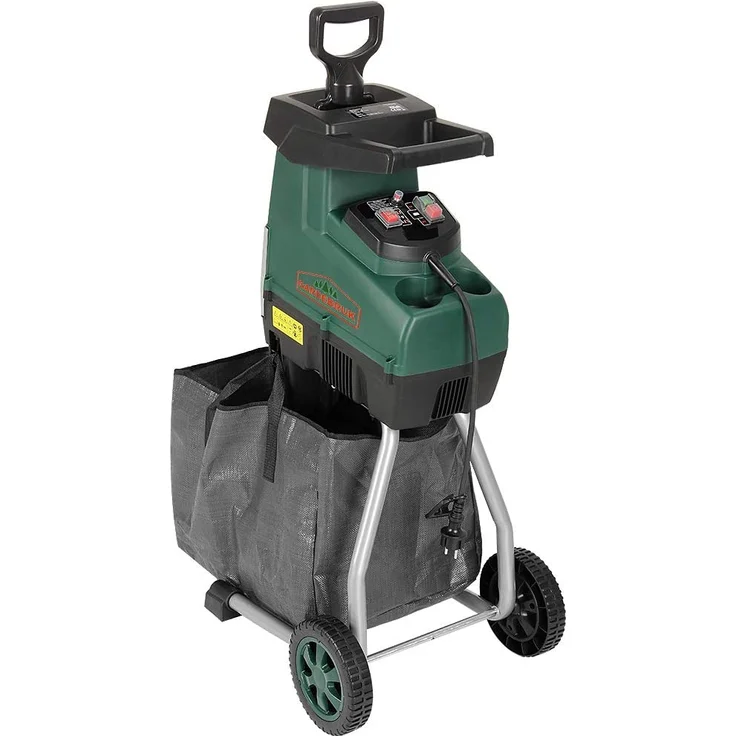 Gardebruk Elektrischer Leisehäcksler 2800W max. 44mm Aststärke 2x 60L Auffangbeutel Gartenhäcksler Walzenhäcksler Schredder Häcksler – Bild 4