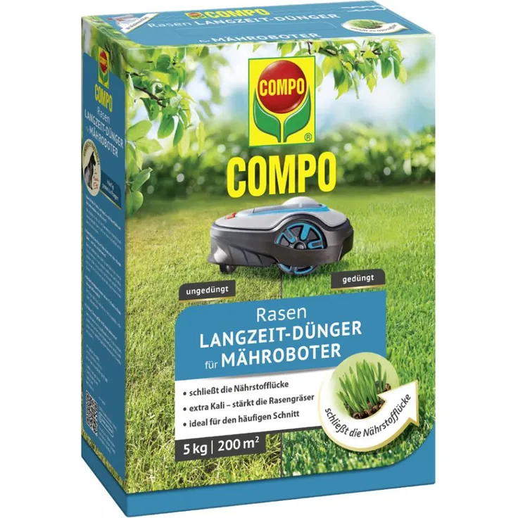 Compo Rasenlangzeitdünger Mähroboter, 5 kg für 200 qm Düngemittel