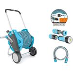 Cellfast Satz DISCOVER Schlauchwagen, Gartenschlauch 30m, 1-2, Anschlussgarnitur und einfache Multifunktionsbrause mit zwei Schnellverbindungsstücke, 55-630