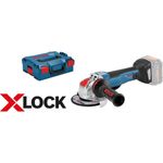 Bosch Professional 18V System X-LOCK Akku Winkelschleifer GWX 18V-10 PC X-LOCK, Leerlaufdrehzahl: 4.500 - 9.000 min-1, Scheiben-Ã˜: 125mm, ohne Akkus und Ladegerät, in L-BOXX 125 mm Akku