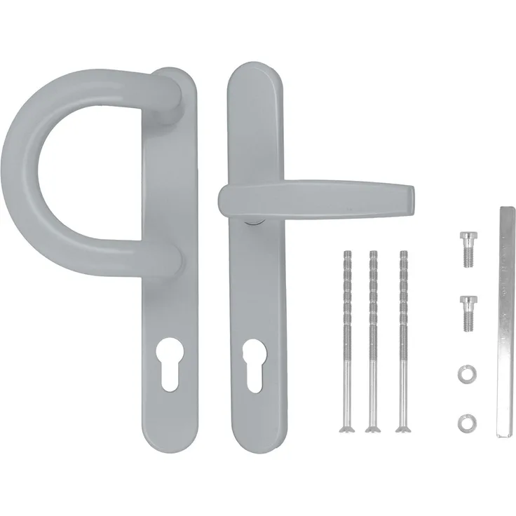 kj-vertrieb Türgriff / Türdrücker / Türklinke / Drückergarnitur DHS 92mm - Oval - Bügelgriff Silber F1, 36mm