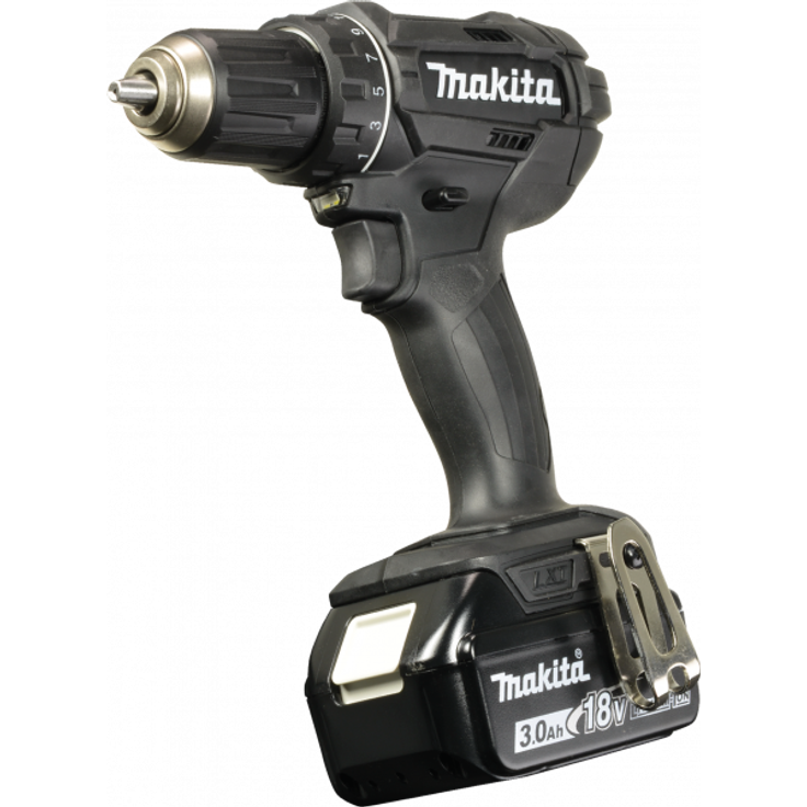 Makita DDF482RFEB Black Edition Akku-Bohrschrauber 18 V 2-Gang Schnellspannbohrfutter, 2 x 3,0 Ah, Ladegerät und Transportkoffer – Bild 3