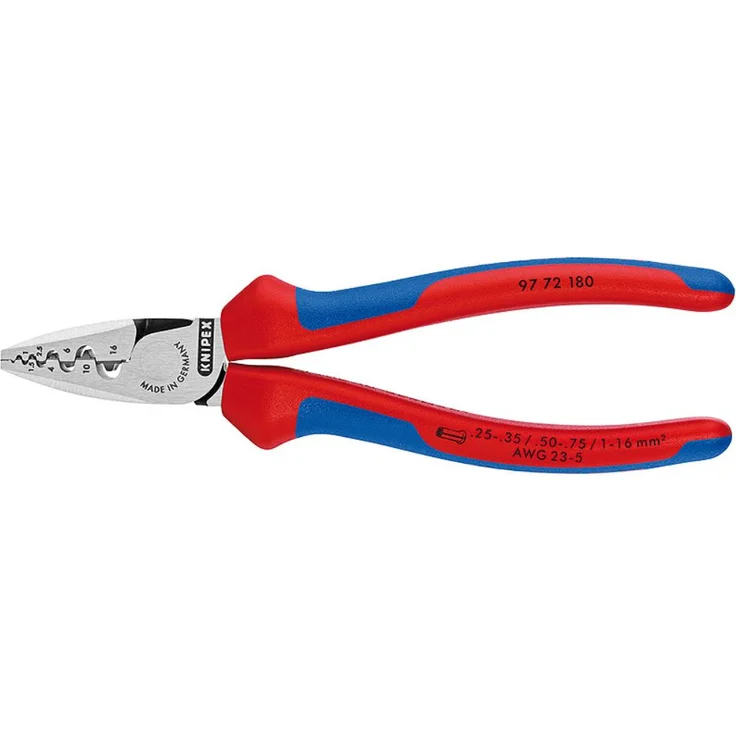 KNIPEX 97 72 180 Crimpzange für Aderendhülsen mit Mehrkomponenten-Hüllen 180 mm – Bild 1