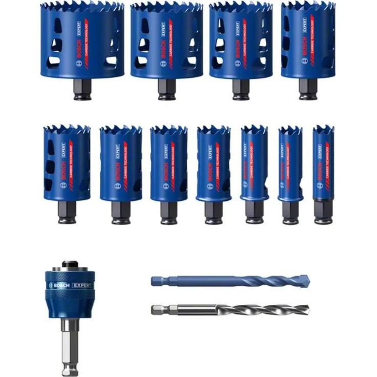 Bosch Expert Tough Material Lochsäge-Set, 20-22-25-32-35-40-44-51-60-68-76 mm, 14-tlg. - Preisvergleich – Bild 1