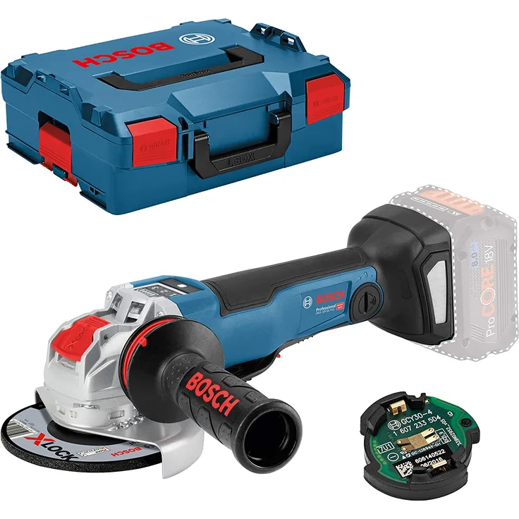 Bosch Professional 18V System X-LOCK Akku Winkelschleifer GWX 18V-10 PSC X-LOCK, Leerlaufdrehzahl: 4.500 - 9.000 min-1, Scheiben-Ã˜: 125mm, ohne Akkus und Ladegerät, in L-BOXX 125 mm Akku