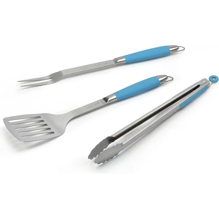 Barbecook Lagoon Grillbesteckset Grillwerkzeug, Edelstahl, blau, 2230034030