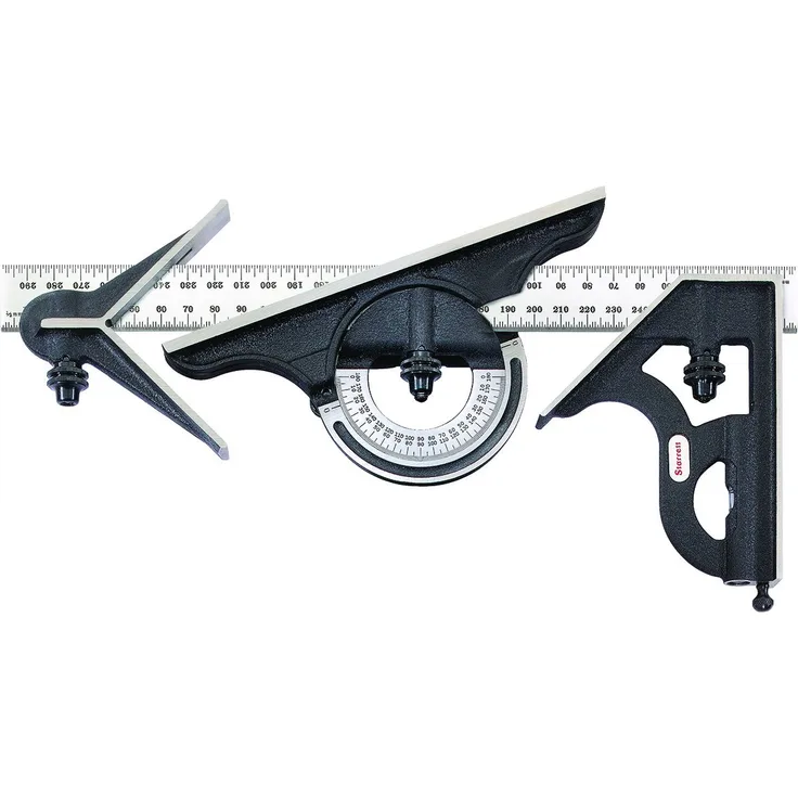 Starrett 435M-300 Kombinationswinkel 300 mm mit Wasserwaage, Winkel und Zentriermessgerät