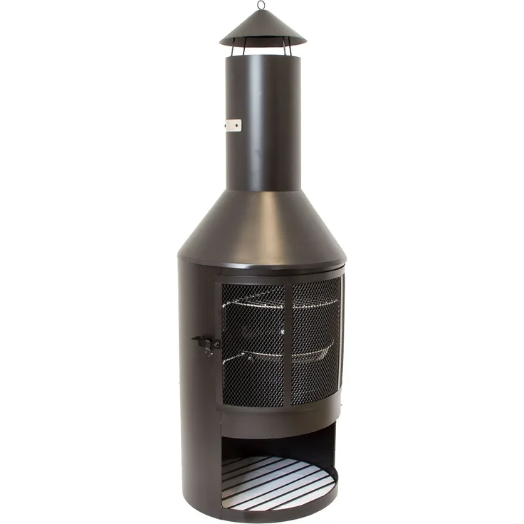 Grillkamin mit Grillrost und Pfanne, Gartenkamin, Feuerstelle