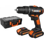 Worx WX385.1 Schlagbohrmaschine, 16 V, 2 Ah, 2 Bat