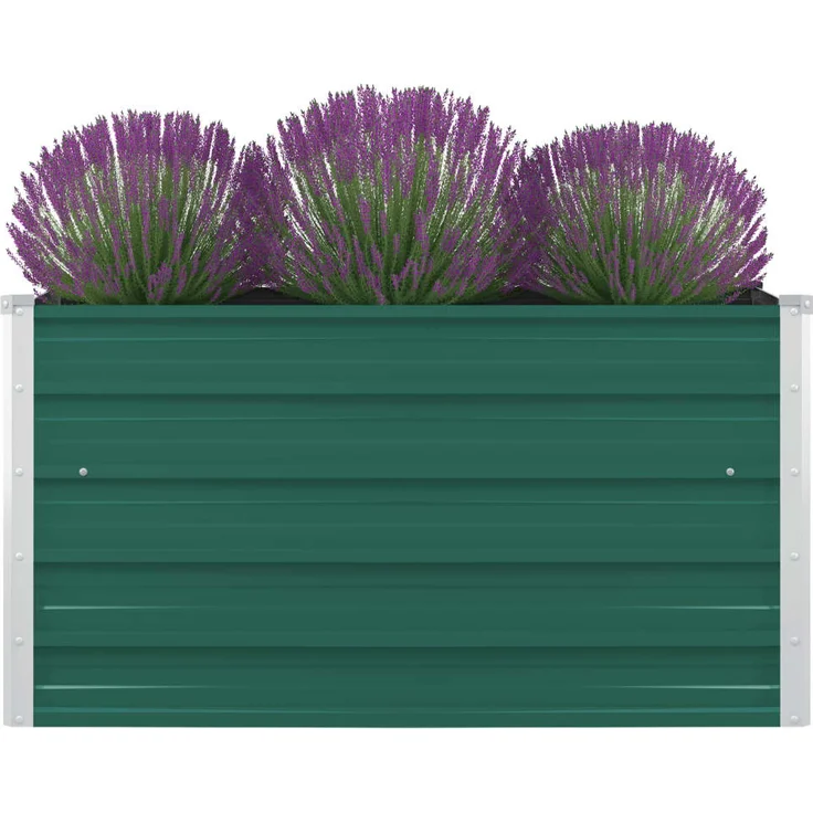 vidaXL Hochbeet 100 x 100 x 45 cm Verzinkter Stahl Grün – Bild 1