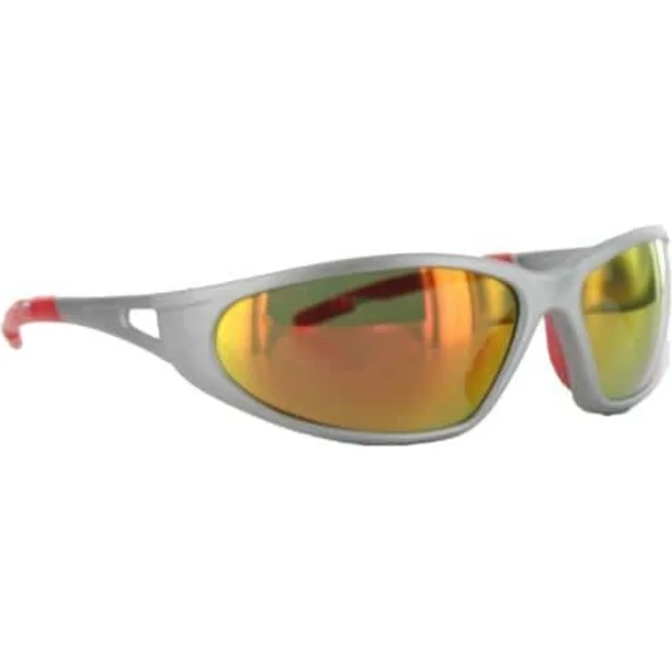 Eigenmarke - Sonnenbrille FREELUX LUX OPTICAL matt silber verspiegelt rot Kategorie 3