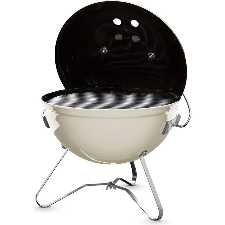 Weber 1125004 Smokey Joe Premium, Holzkohlegrill, 37 cm, ilfenbein, für unterwegs, tragbar – Bild 2