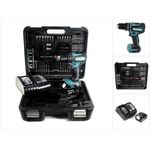Makita DHP485SGTK Akku Schlagbohrschrauber 18 V 50 Nm Brushless + 1x Akku 6,0 Ah + Ladegerät + 101 tlg. Zubehörset + Koffer