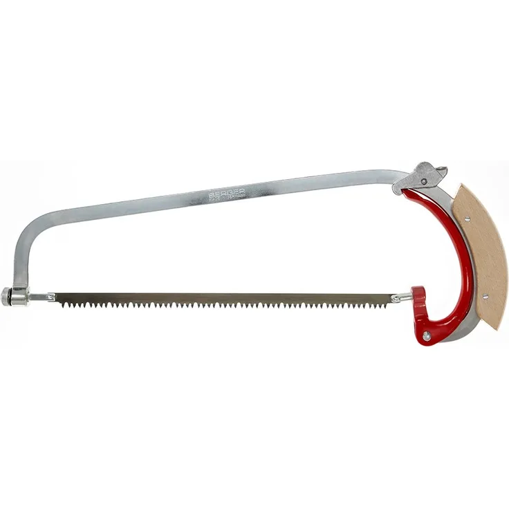 Berger Handbügelsäge 69042 mit Buchenholzgriff und stufenlos drehbarem Sägeblatt, Länge 35 cm