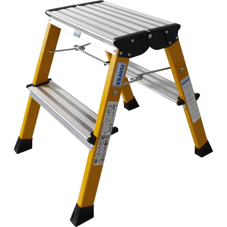 KRAUSE Doppel-Klapptritt Rolly, Gelb, 2 x 2 Stufen, 130044