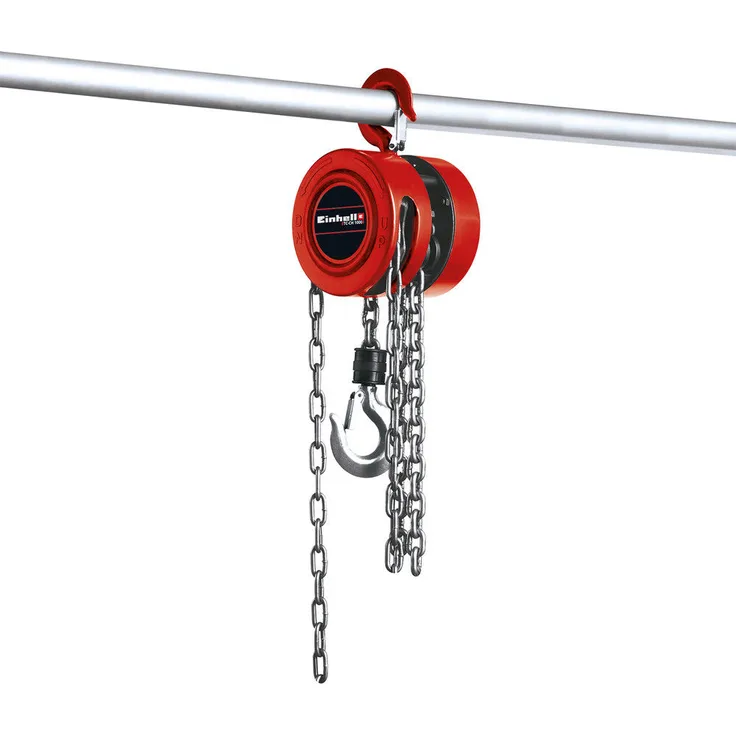Einhell Kettenflaschenzug TC-CH 1000 (max. 1.000 Kilo auf max. 2,5 m Hubhöhe, robustes, geschlossenes Metallgehäuse für sichere Kettenführung, Lasthaken mit Sicherheitsbügel)