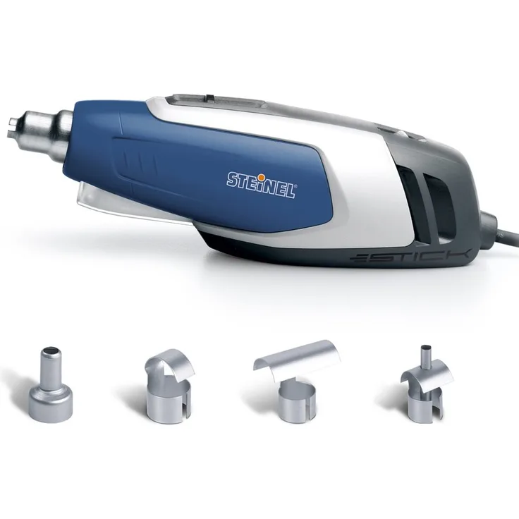Steinel Heißluftpistole HL Stick, 350 W Heißluftfön, 400°-500°C, LED-Arbeitslicht, Standfläche, Basteln und Modellbau