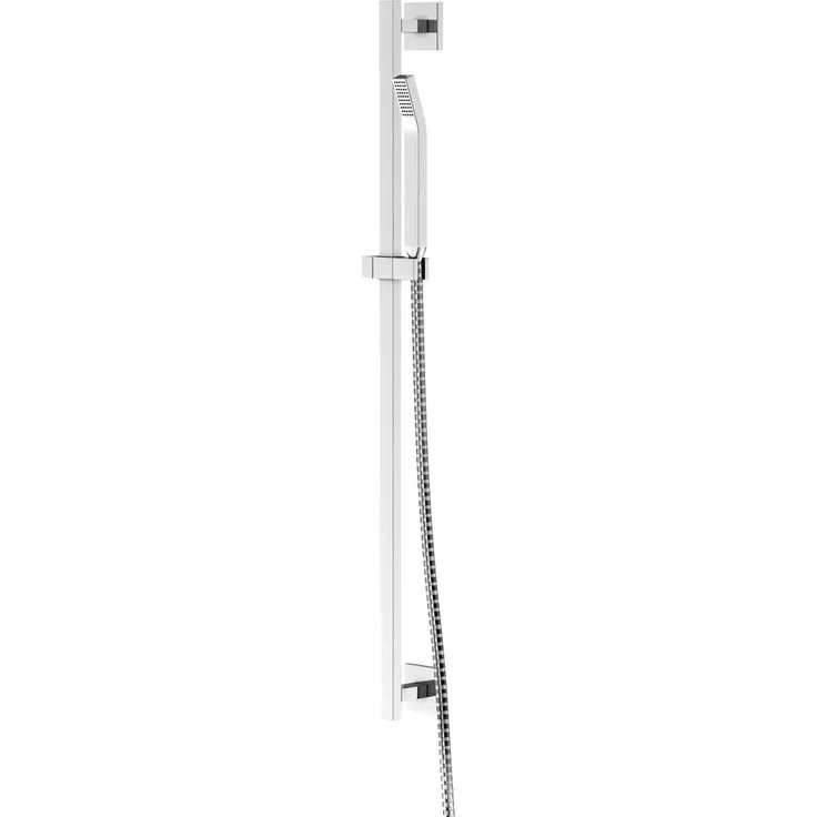 Steinberg 120 1602 Auf Hochglanz poliertes Premium Duschsystem, mit Metal-Brauseschlauch Brausegarnitur mit Metall-Stabhandbrause, Chrom
