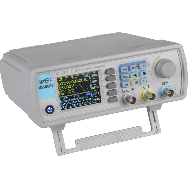 Joy-it JDS6600-LITE Funktionsgenerator netzbetrieben 15MHz - 0.01 Mikrohertz 2-Kanal Dreieck, Rechteck, Signal, Sinus, Lorentzkurve
