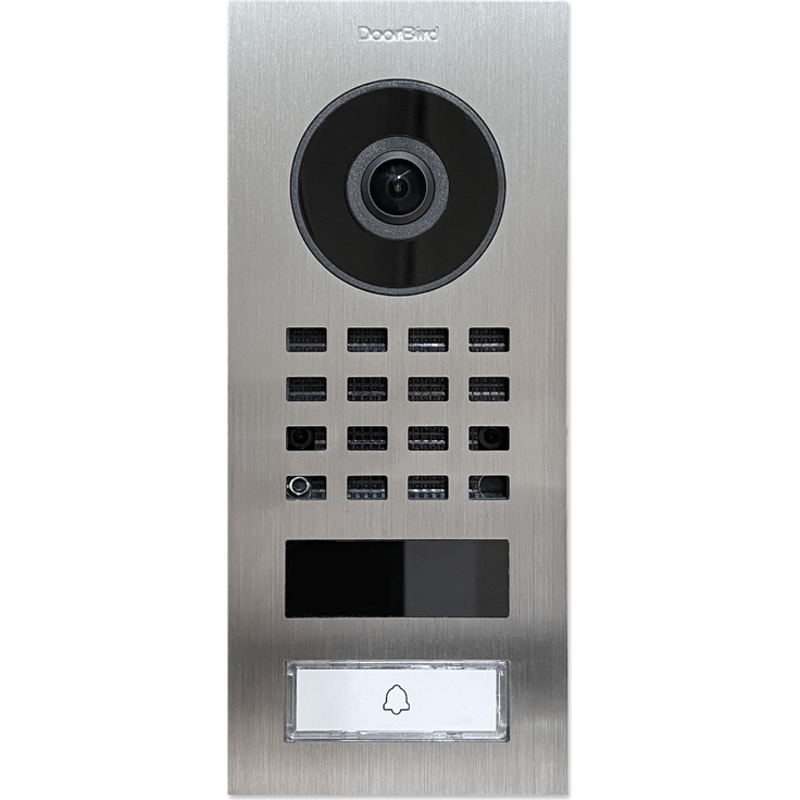 DoorBird Video-Türstation IP D1101V Aufputzmontage, Edelstahl V2A, gebürstet, Aufputzmontage POE Video-Türglocke D1101V-Aufputzmontage, Silber