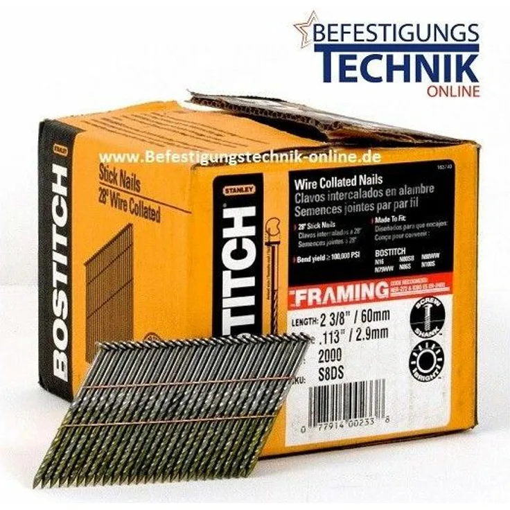 28° Streifennägel 3,1x90mm ring blank für Bostitch F28WW-E Streifennagler A'-'S310R90