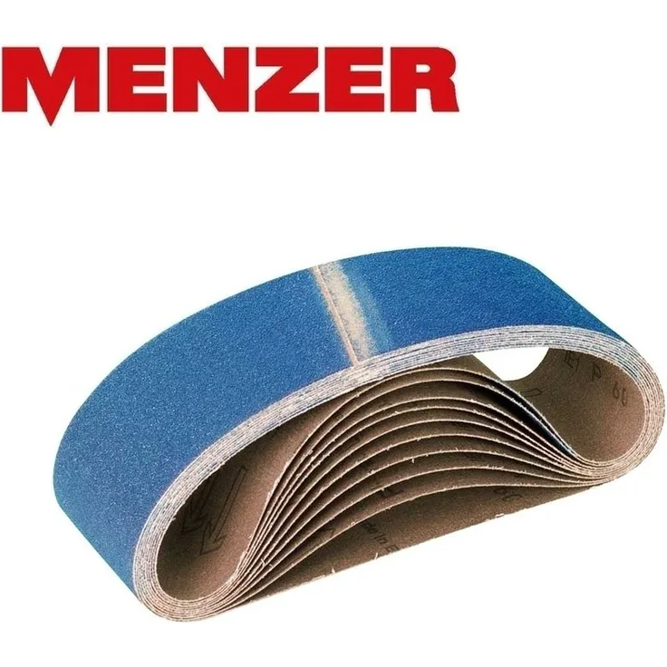 10 MENZER Schleifbänder f. Handbandschleifer, 457 x 75 mm - K100 - Zirkonkorund