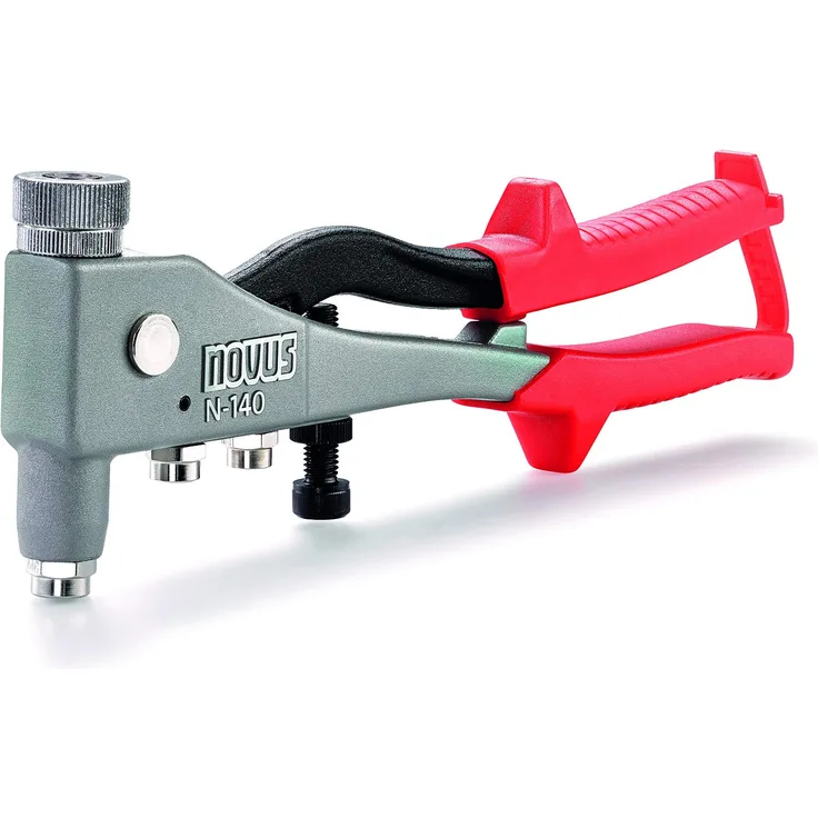Novus 059043 Blindnietmutternzange N-140, Gerätekörper aus Aluminium und Stahl, Nietzangenset für Aluminiumnieten, Stahlnieten