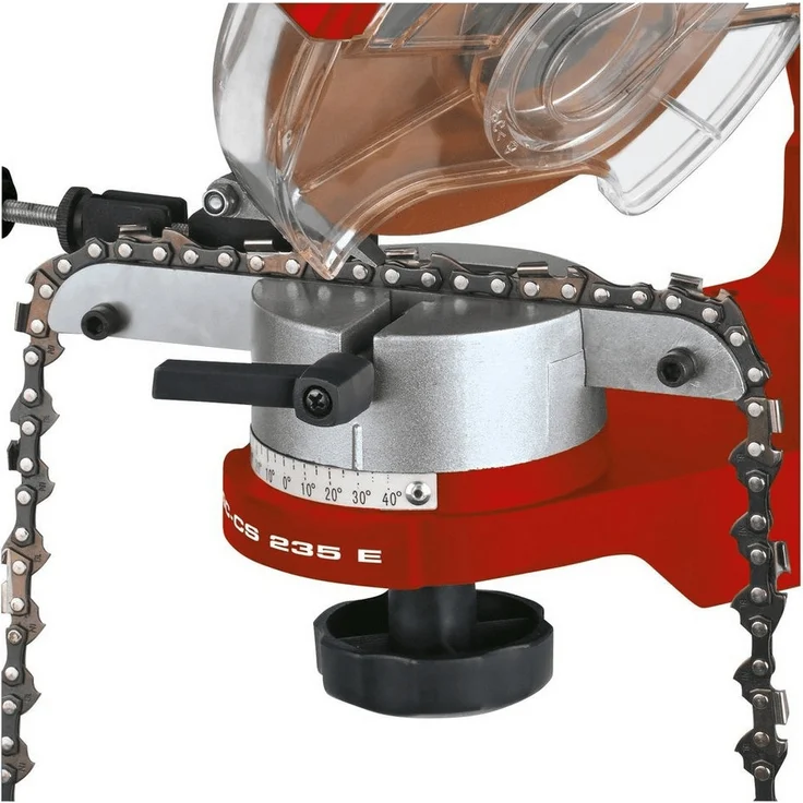 Einhell Sägekettenschärfgerät GC-CS 235 E (235 W, 3.000 1-min, Kettenspannvorr., Schleifscheibe, Beleuchtung, schwenkb. Schleifkopf, Tiefenbegrenzung) – Bild 3