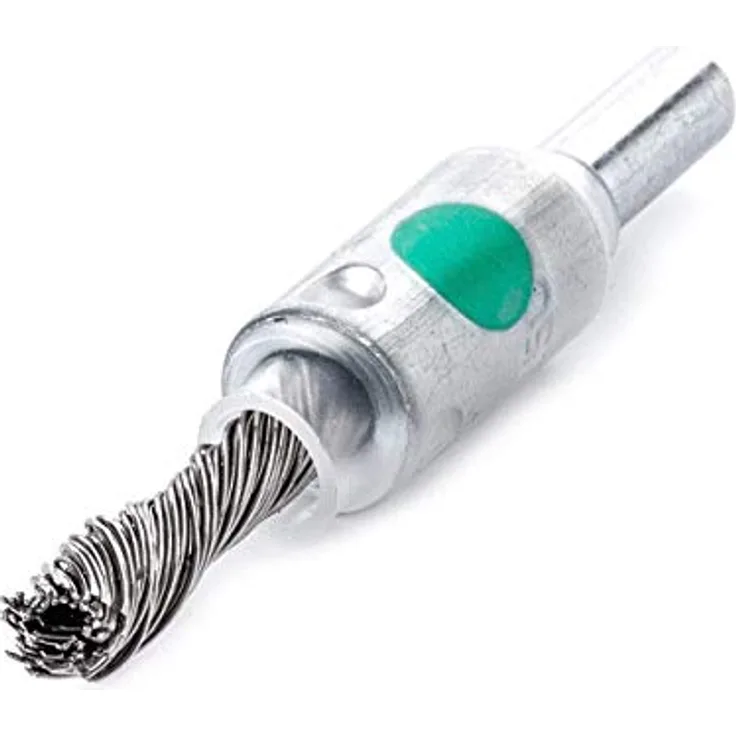 Lessmann 451258 Bürsten Pinselbürsten mit 6 mm Schaft DRM 10 mm 1 Zopf Stahldraht STH glatt 0,25 mm hoch 25 mm