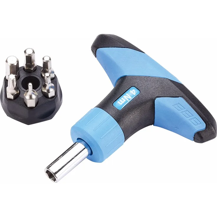 BBB Cycling Unisex-Adult BTL-119 Fahrrad Drehmomentschlüssel TorqueFix 4Nm | Werkzeug mit Inklusive Inbusschlüssel 2, 3, 4, 5, 6 und T25 Torx, schwarz-blau, 4 Nm